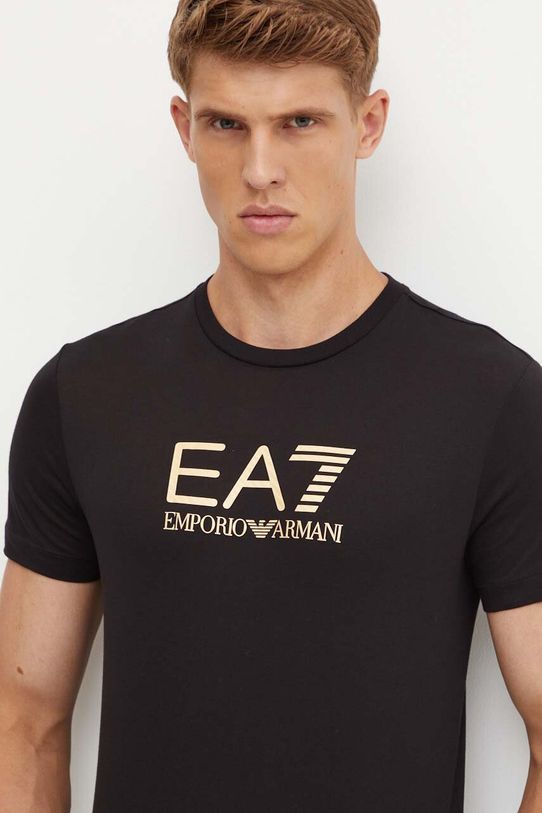 Bavlnené tričko EA7 Emporio Armani potlač čierna AF10170.7M000007.UC001