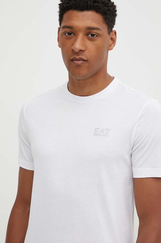 Bavlnené tričko EA7 Emporio Armani slim biela PJVPZ.8NPT25.0100