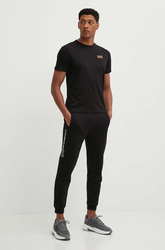 EA7 Emporio Armani tricou din bumbac PJVPZ.8NPT25.0208 negru AW24