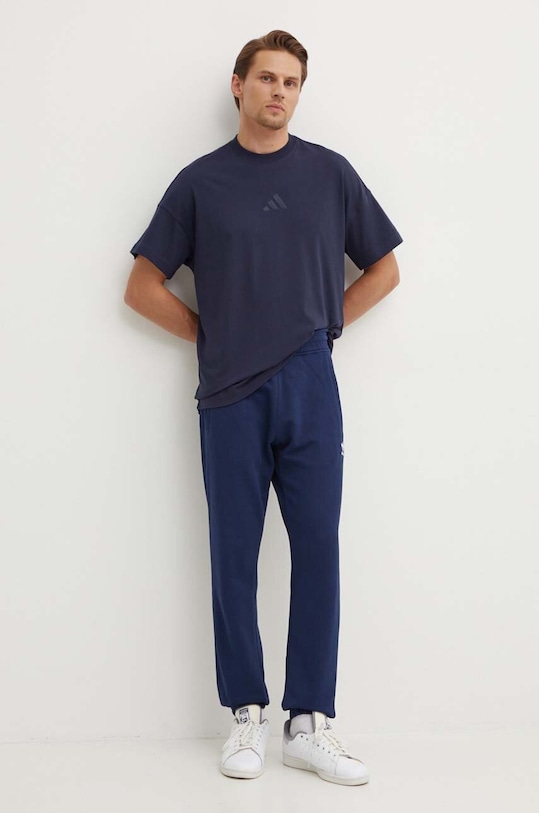 adidas t-shirt bawełniany All SZN IY4135 granatowy AW24