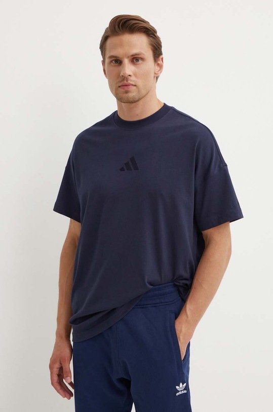 adidas t-shirt bawełniany All SZN granatowy IY4135