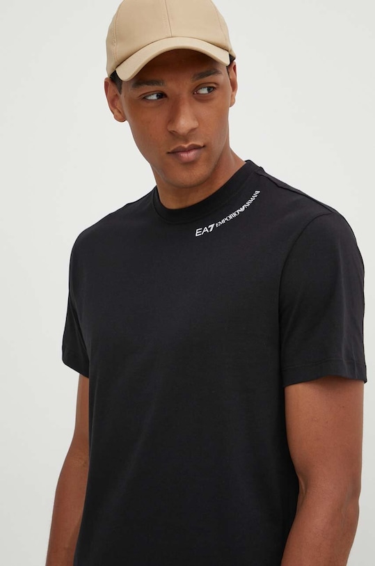EA7 Emporio Armani tricou din bumbac print negru PJTJZ.6DUT08.1200
