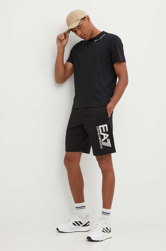 EA7 Emporio Armani tricou din bumbac PJTJZ.6DUT08.1200 negru AW24