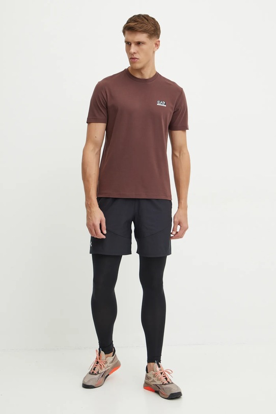 Tréningové tričko EA7 Emporio Armani PJUVZ.6DPT15.1755 hnedá AW24