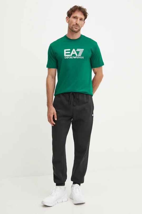 Bavlněné tričko EA7 Emporio Armani PJVPZ.6DPT81.1823 zelená AW24