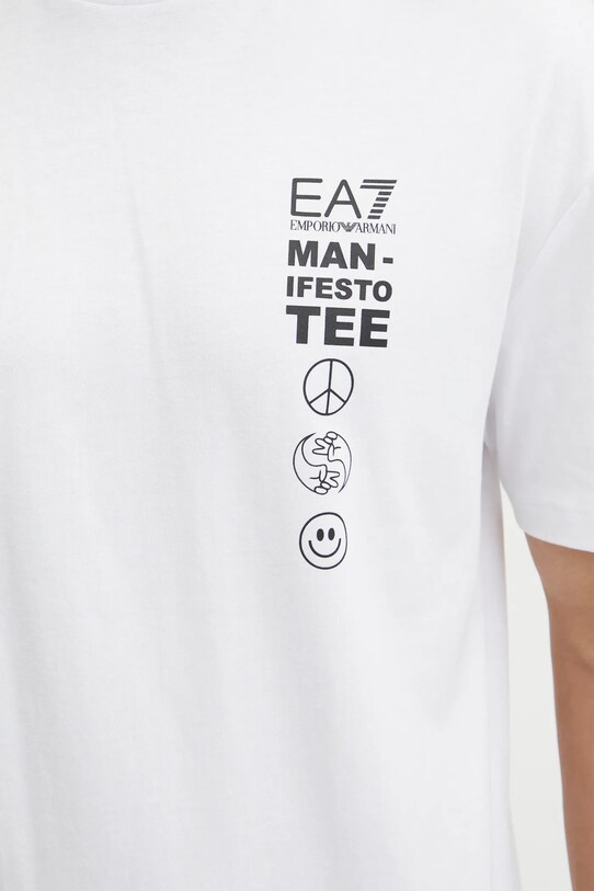 Памучна тениска EA7 Emporio Armani AF11970.7M000006.U0002 бял