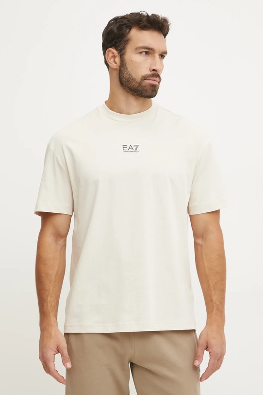 Oblečení Bavlněné tričko EA7 Emporio Armani AF11970.7M000006.U1072 béžová