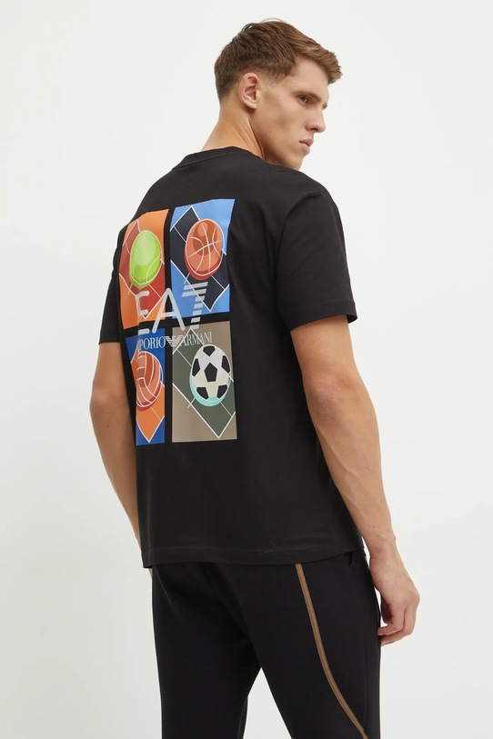 Bavlnené tričko EA7 Emporio Armani potlač čierna AF11970.7M000009.UC001