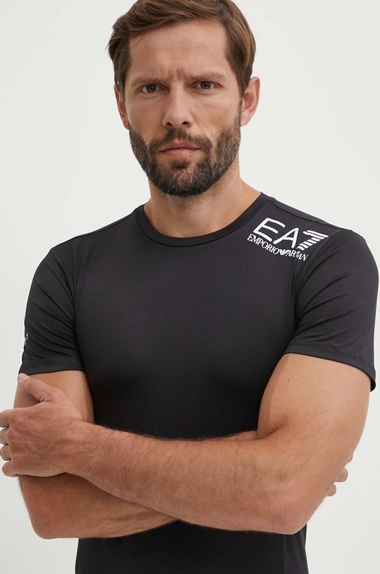 Kratka majica za vadbo EA7 Emporio Armani črna PJ3UZ.8NPT12.1200