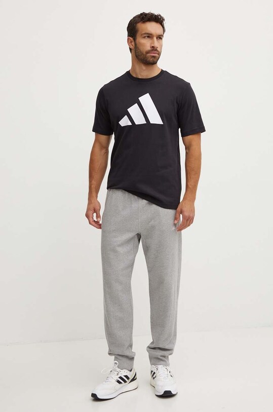 Бавовняна футболка adidas IY8583 чорний AW24