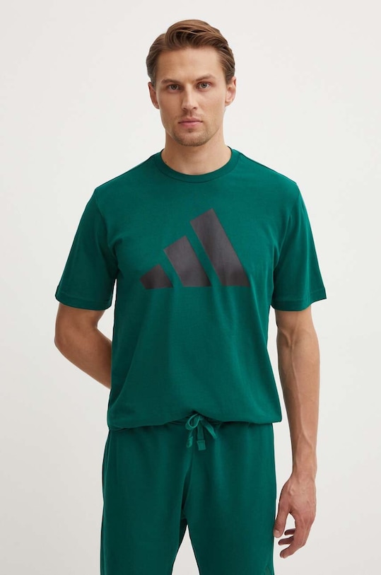 Хлопковая футболка adidas хлопок зелёный IY8585
