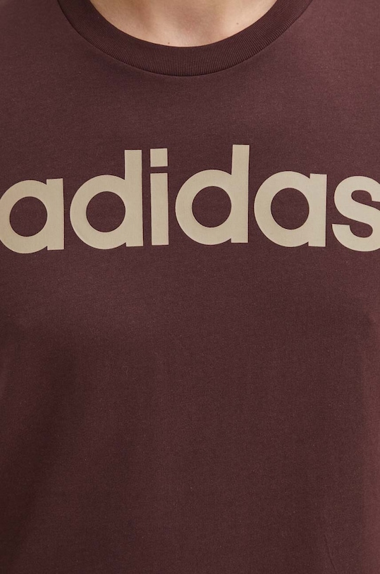 Бавовняна футболка adidas Essentials IZ4768 коричневий