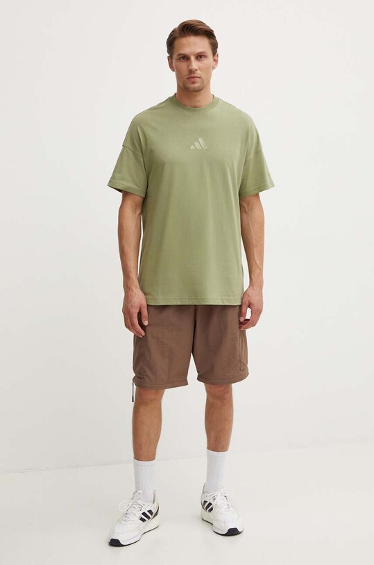 Bavlněné tričko adidas All SZN JD1010 zelená AW24