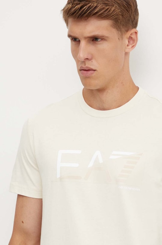 EA7 Emporio Armani tricou din bumbac bej AF11970.7M000002.U1072