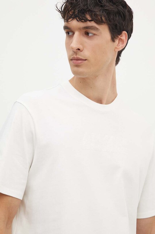 Хлопковая футболка Armani Exchange бежевый 6DZTAC.ZJASZ