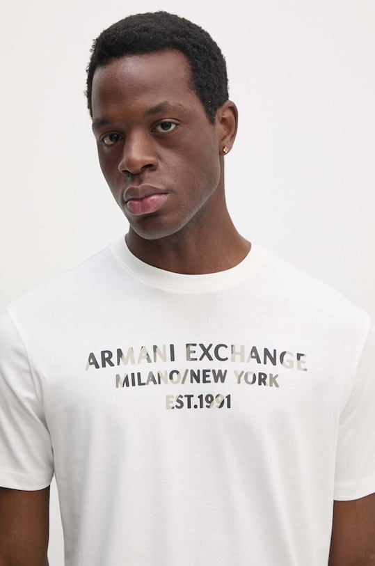 Oblečenie Bavlnené tričko Armani Exchange 6DZTH5.ZJ9JZ biela