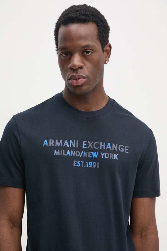 Armani Exchange tricou din bumbac bleumarin 6DZTH5.ZJ9JZ
