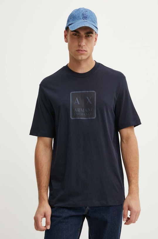 Armani Exchange t-shirt bawełniany granatowy 6DZTHB.ZJ9JZ