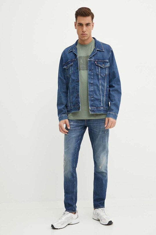 Armani Exchange tricou din bumbac 6DZTHB.ZJ9JZ verde AW24