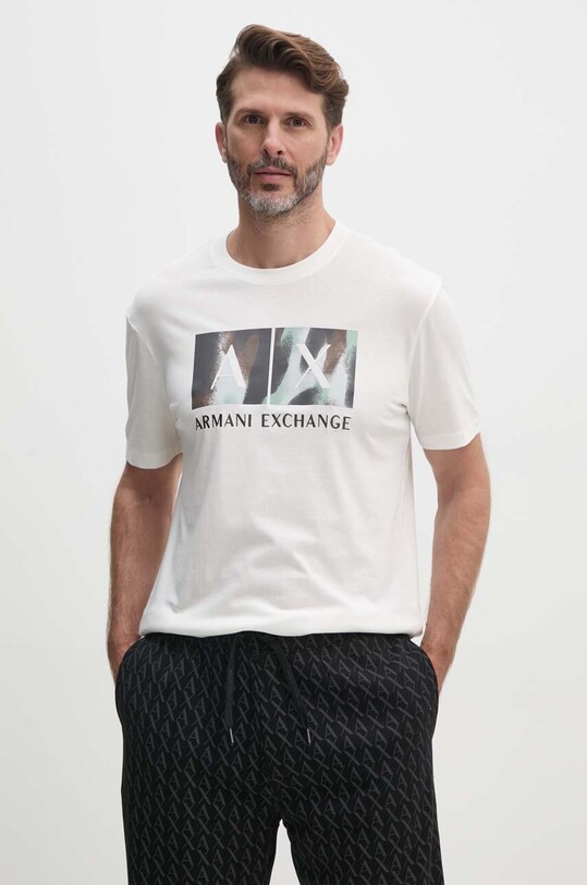 Pamučna majica Armani Exchange bijela 6DZTHF.ZJH4Z
