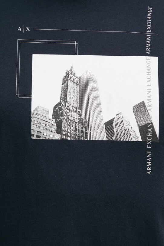 Бавовняна футболка Armani Exchange 6DZTHZ.ZJBYZ темно-синій