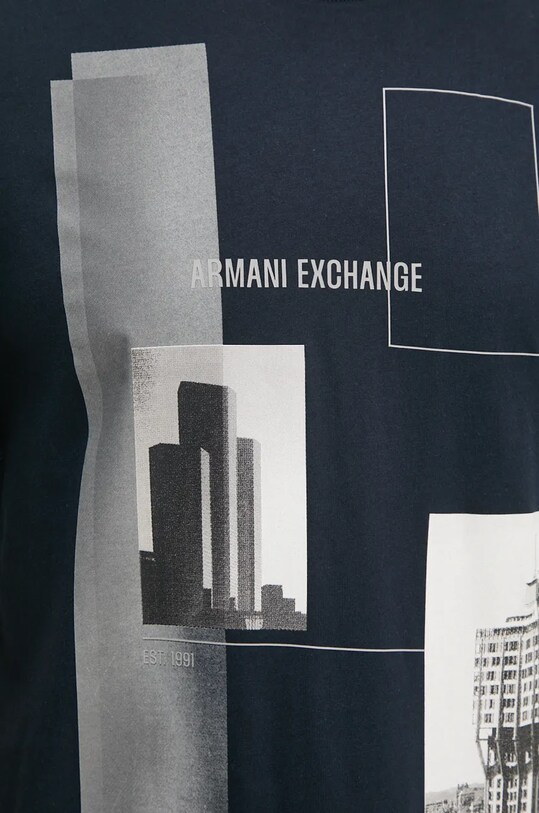 Хлопковая футболка Armani Exchange тёмно-синий 6DZTHZ.ZJBYZ