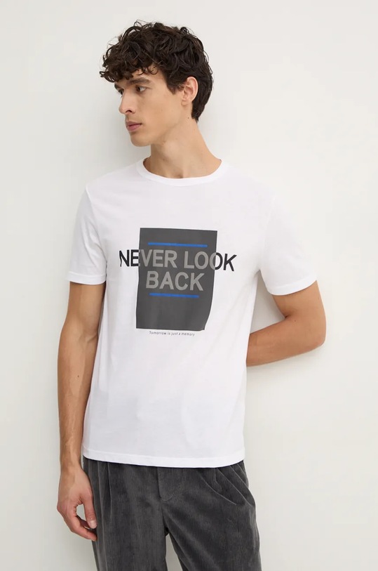 United Colors of Benetton tricou din bumbac print alb 3I1XU109U