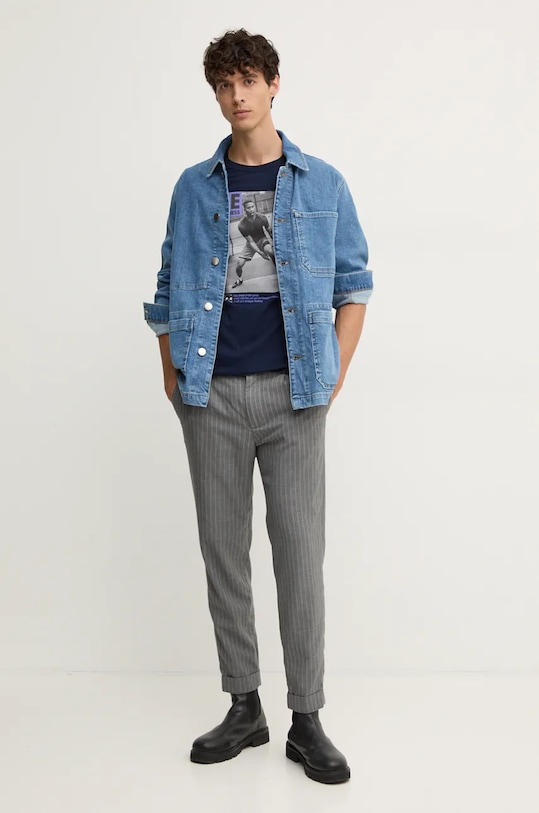 Bavlněné tričko United Colors of Benetton 3I1XU109U námořnická modř AW24