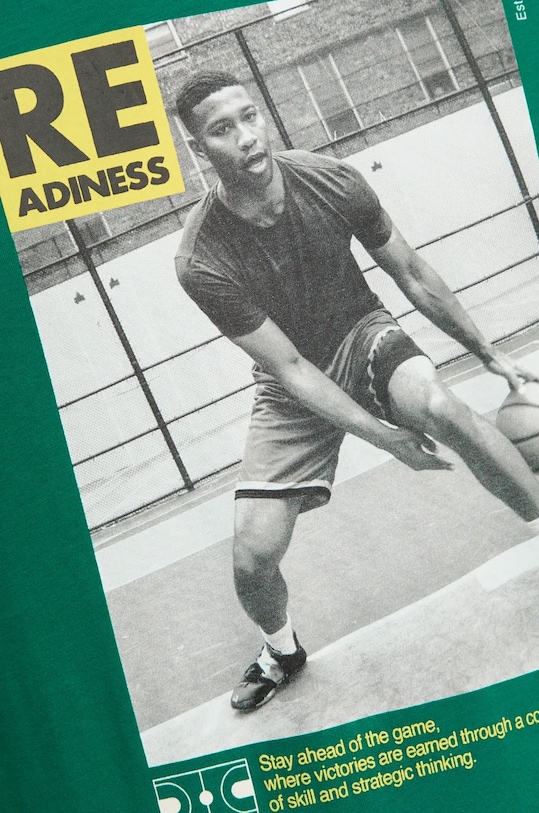 Βαμβακερό μπλουζάκι United Colors of Benetton 3I1XU109U τιρκουάζ