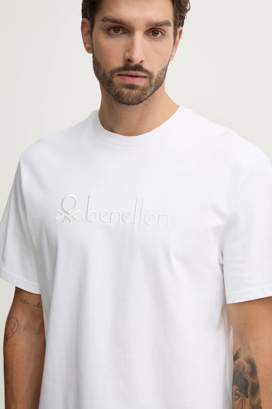 Бавовняна футболка United Colors of Benetton білий 3MI6U109O