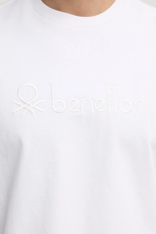 Бавовняна футболка United Colors of Benetton 3MI6U109O білий
