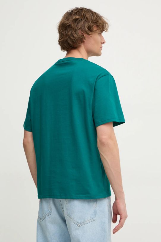 Ruházat United Colors of Benetton pamut póló 3MI6U109O türkiz