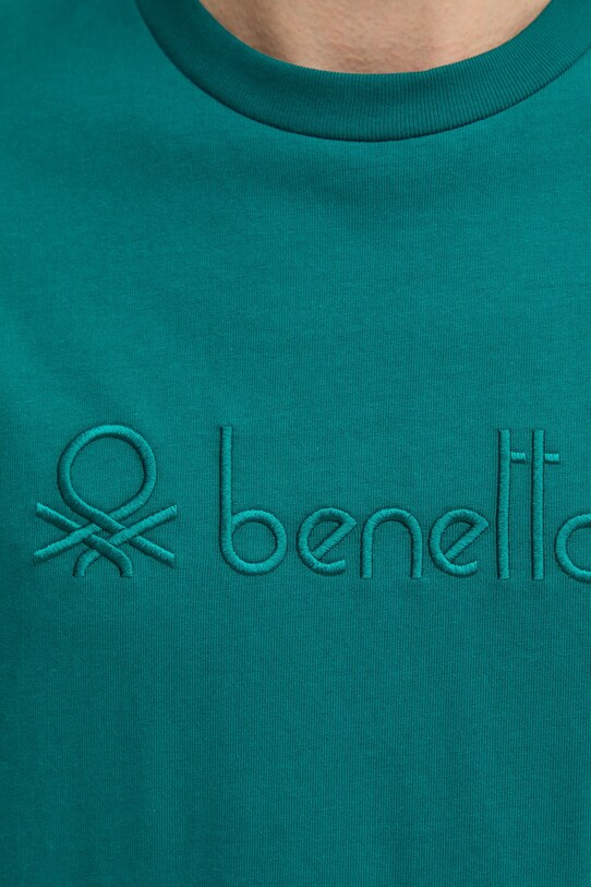 United Colors of Benetton pamut póló 3MI6U109O türkiz