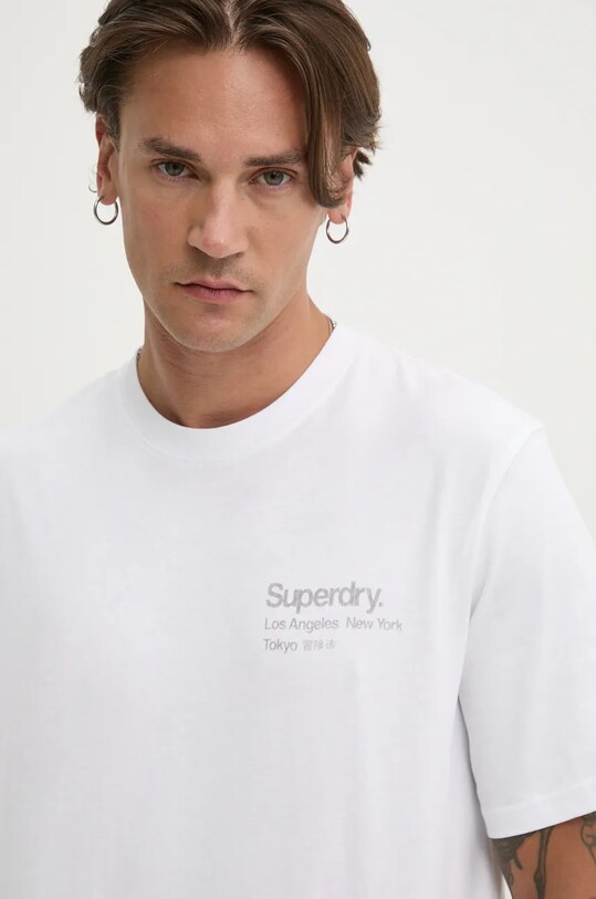 Хлопковая футболка Superdry белый M1012032A.T7X
