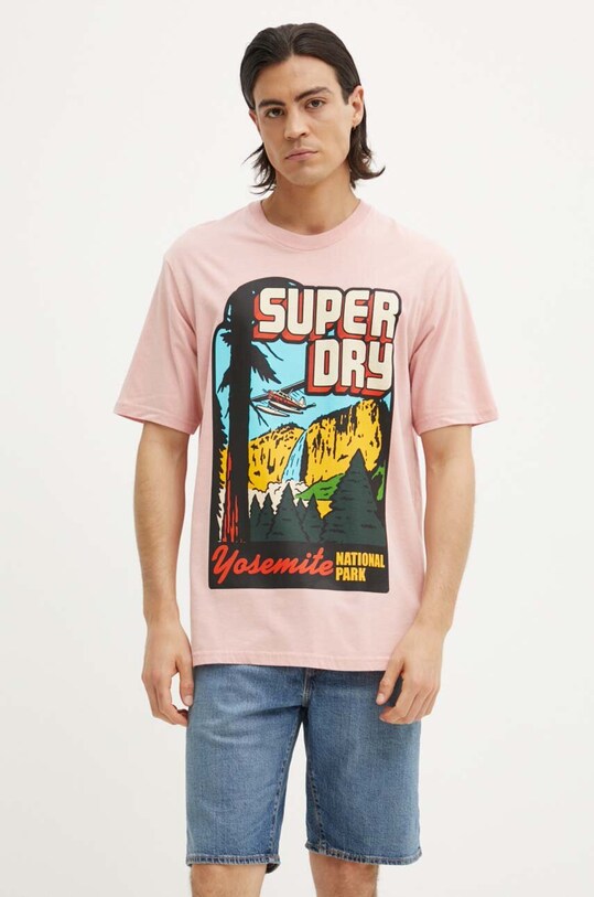 Бавовняна футболка Superdry бавовна рожевий M1012187A.MDM