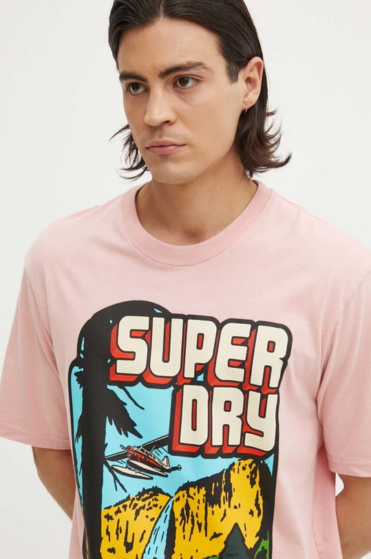 Хлопковая футболка Superdry розовый M1012187A.MDM