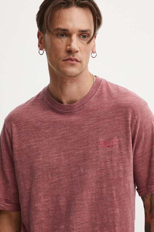 Superdry tricou din bumbac M1012186A.XL2 burgundia AW24