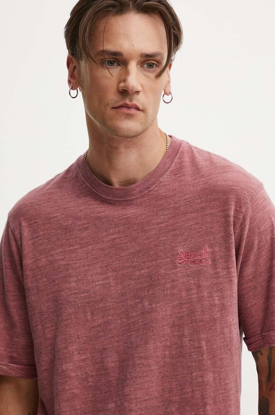Superdry t-shirt bawełniany M1012186A.XL2 bordowy AW24