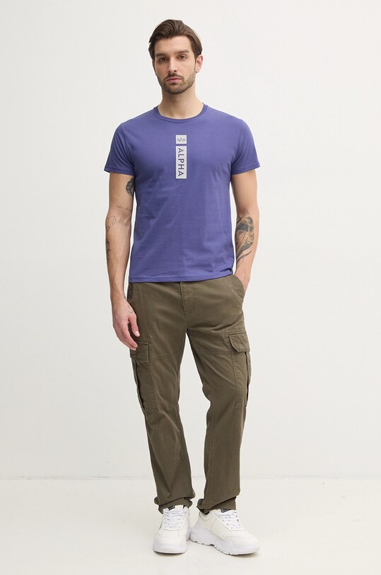 Бавовняна футболка Alpha Industries 146509 фіолетовий SS25