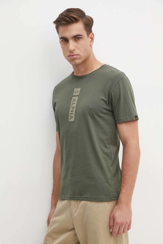 Alpha Industries t-shirt bawełniany zielony 146509