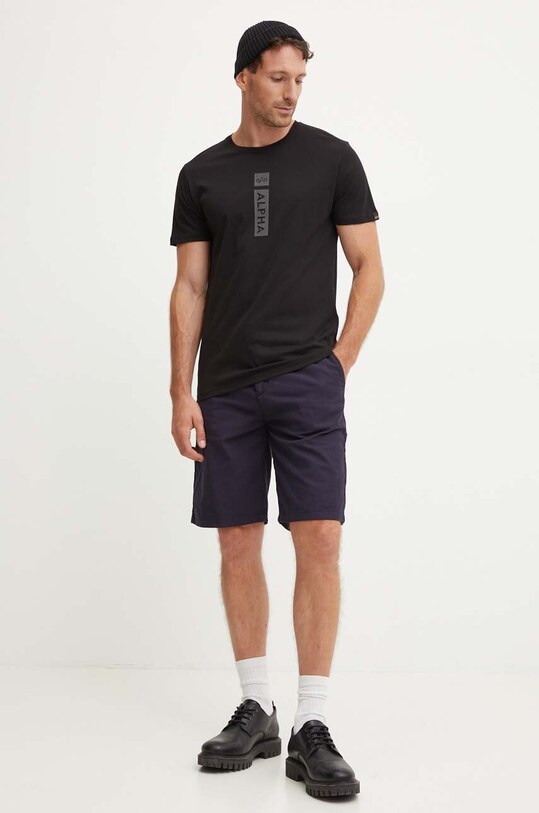 Alpha Industries tricou din bumbac 146509 negru SS25