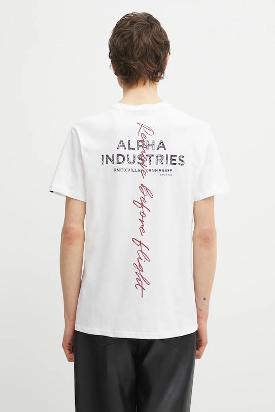 Alpha Industries tricou din bumbac print alb 148516
