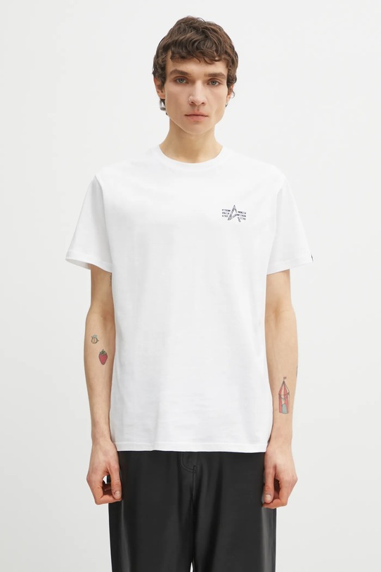 Îmbrăcăminte Alpha Industries tricou din bumbac 148516 alb