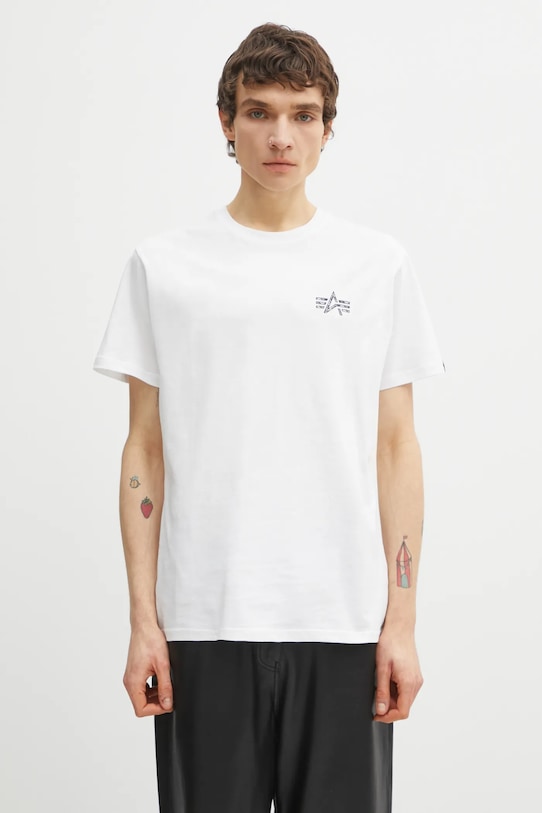Îmbrăcăminte Alpha Industries tricou din bumbac 148516 alb