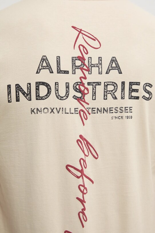 Bavlnené tričko Alpha Industries béžová 148516