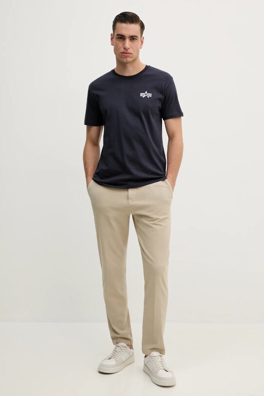 Памучна тениска Alpha Industries 148516 тъмносин SS25
