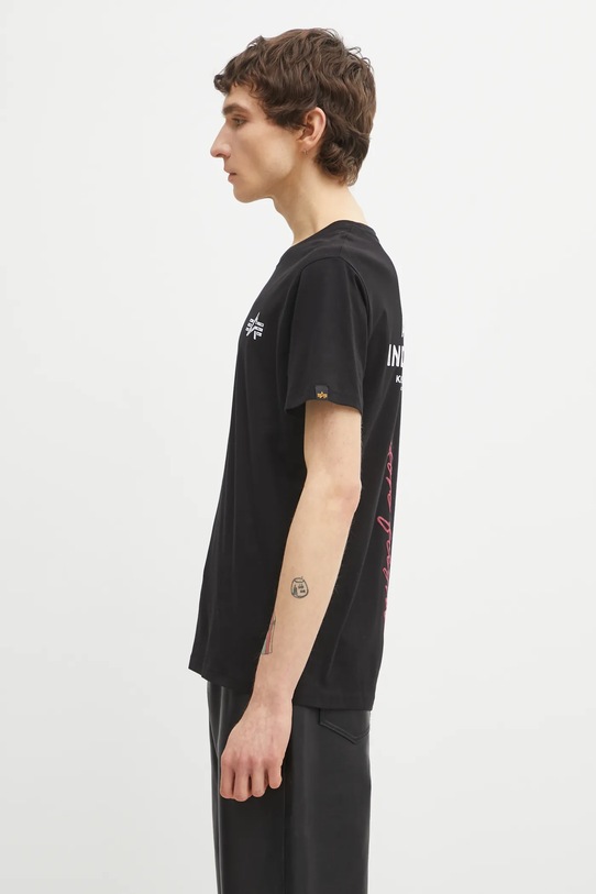 Alpha Industries t-shirt bawełniany 148516 czarny AW25