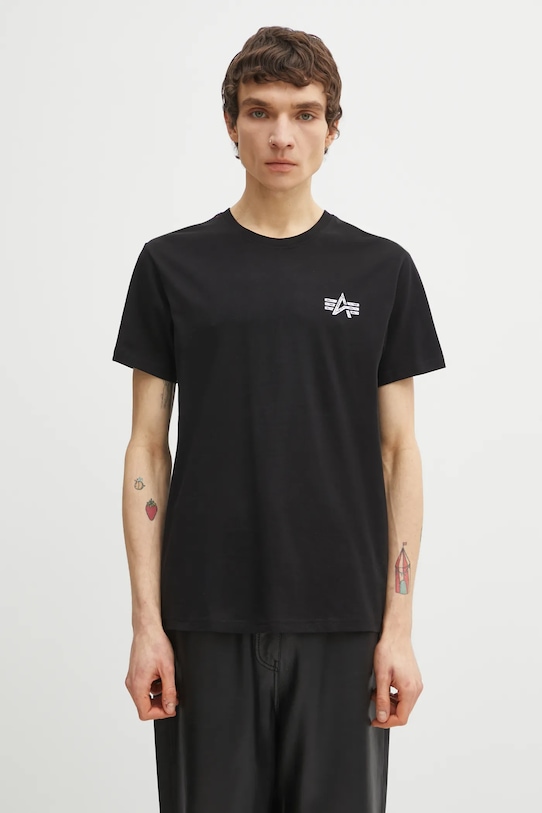 Odzież Alpha Industries t-shirt bawełniany 148516 czarny
