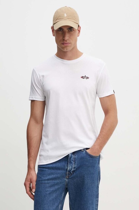 Alpha Industries tricou din bumbac alb 148523