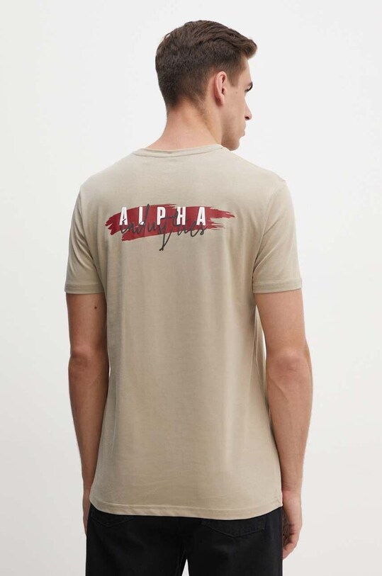 Alpha Industries tricou din bumbac bej 148523